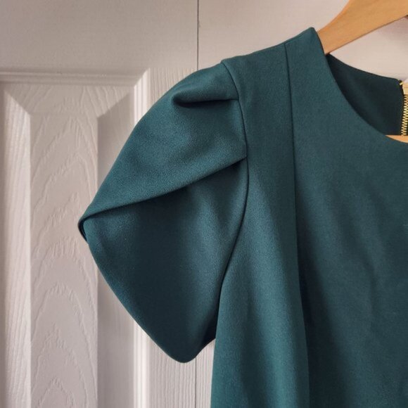 Calvin Klein Forest Green Short Sleeve Shift Dress NWOT - Picture 4 of 8